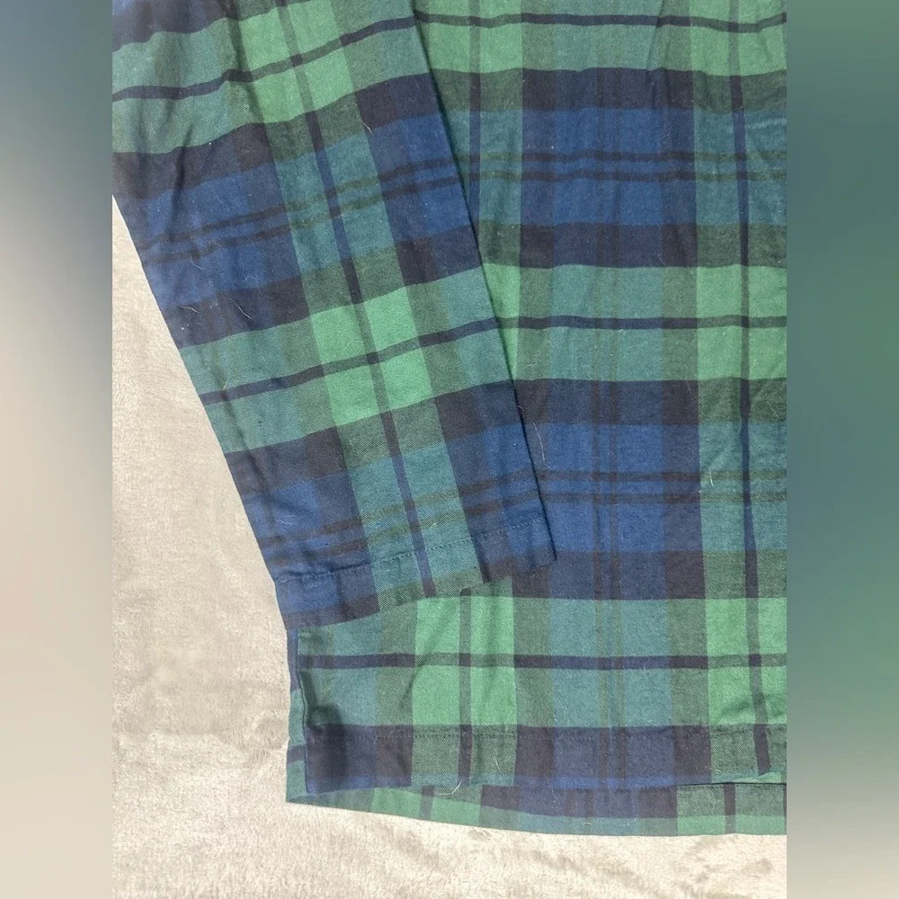 Polo Ralph Lauren‎ Flannel Long Sleeve Pajama Top Blackwatch Plaid Mens M Button